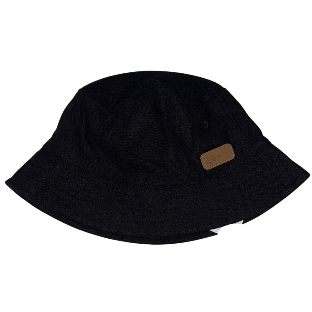 New Foxinhat Black Linen‎ Cotton Blend Bucket Hat Unisex Small Fit NWT